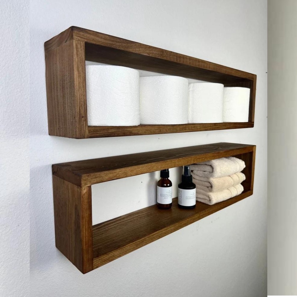 KIT2 Nichos Retangular Decorativos Organizador Madeira Pinus