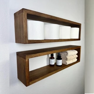 KIT2 Nichos Retangular Decorativos Organizador Madeira Pinus