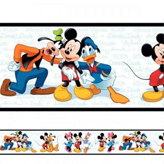 Faixa Decorativa Adesivo de Parede Quarto Infantil Menino Criança Bebê Mickey e Sua Turma