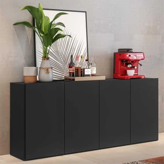 Aparador Buffet 4 portas Multimóveis Veneza FG3555 Preto