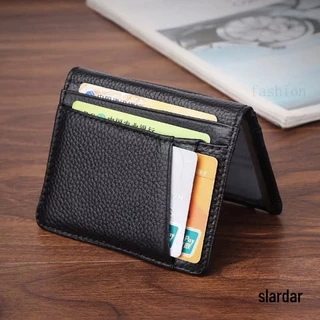 Moda Super Slim Carteira Macia Genuína De Couro Mini De Cartão De Crédito Walet Homens Fina Porta-Cartões Pequenos Acessórios Para