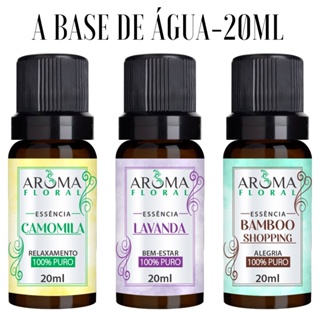 Kit 3 Essencias LAVANDA + CAMOMILA + BAMBOO SHOPPING 20ML Aromatizador e Difusor Elétrico - Aroma Floral