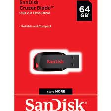 Pendrive SanDisk Cruzer Blade 64GB 2.0 preto e vermelho