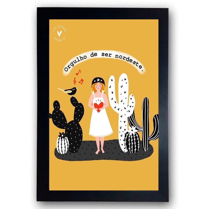 Quadro Orgulho de ser Nordeste Moldurado A4 25x34 cm | Shopee Brasil