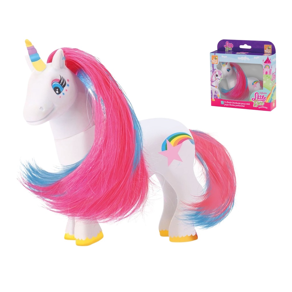 Unicórnio De Brinquedo Little Bee Rosa Menina 429 - Bee Toys | Shopee ...