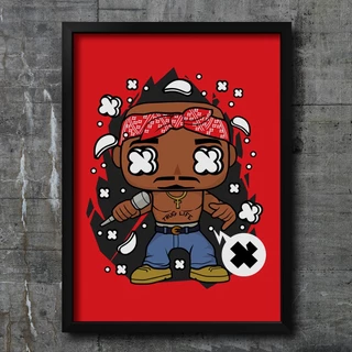 Quadro 2 Pac - Tupac Shakur - Funko & Chibi Art