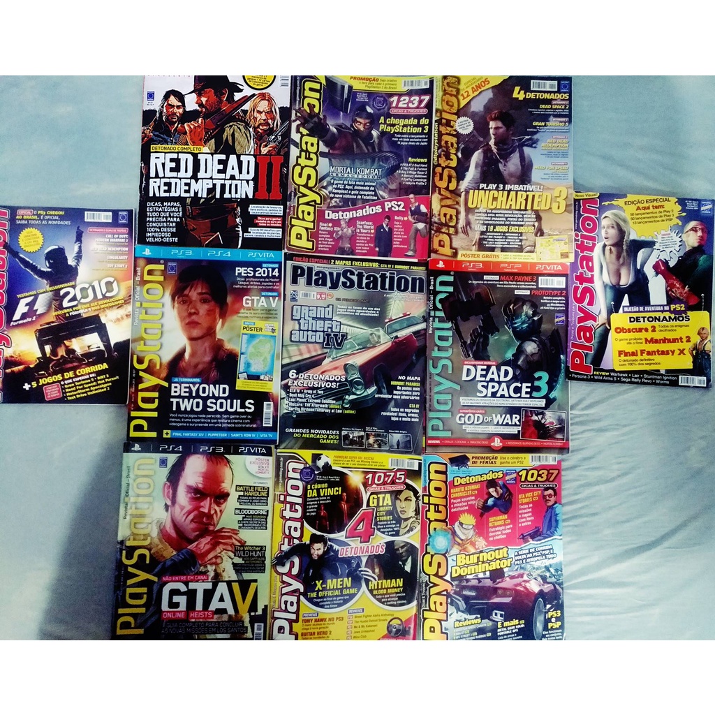 Kit 11 Revistas Playstation com detonado de Red Dead Redemption, Bully, Manhunt, Max Payne, Grand Theft Auto (GTA) e outros jogos