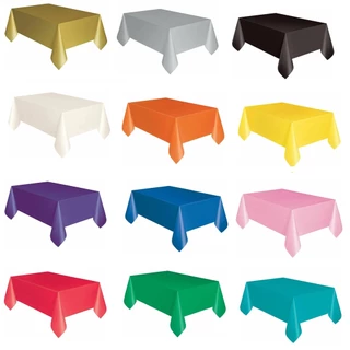 Toalha de Mesa Plástica - Cores Variadas - 1,37 x 2,74 m
