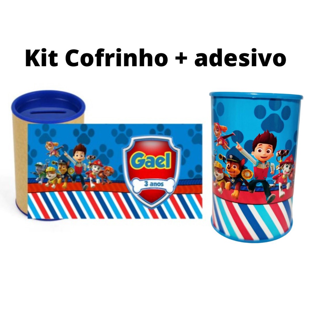 10 Cofrinhos Personalizados Patrulha Canina - PROMOÇÃO