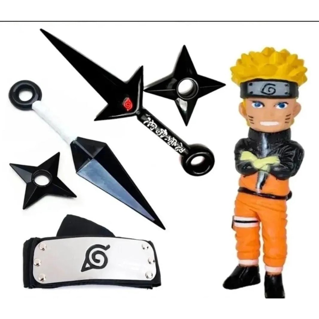 Kit Boneco Naruto Bandana Kunai Shuriken Brinquedo Cartela Shopee Brasil