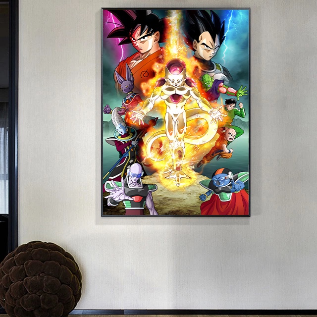 Quadro Decorativo Dragon Ball Vegeta Desenho Anime Salas Quartos Decorações  Com Moldura G02