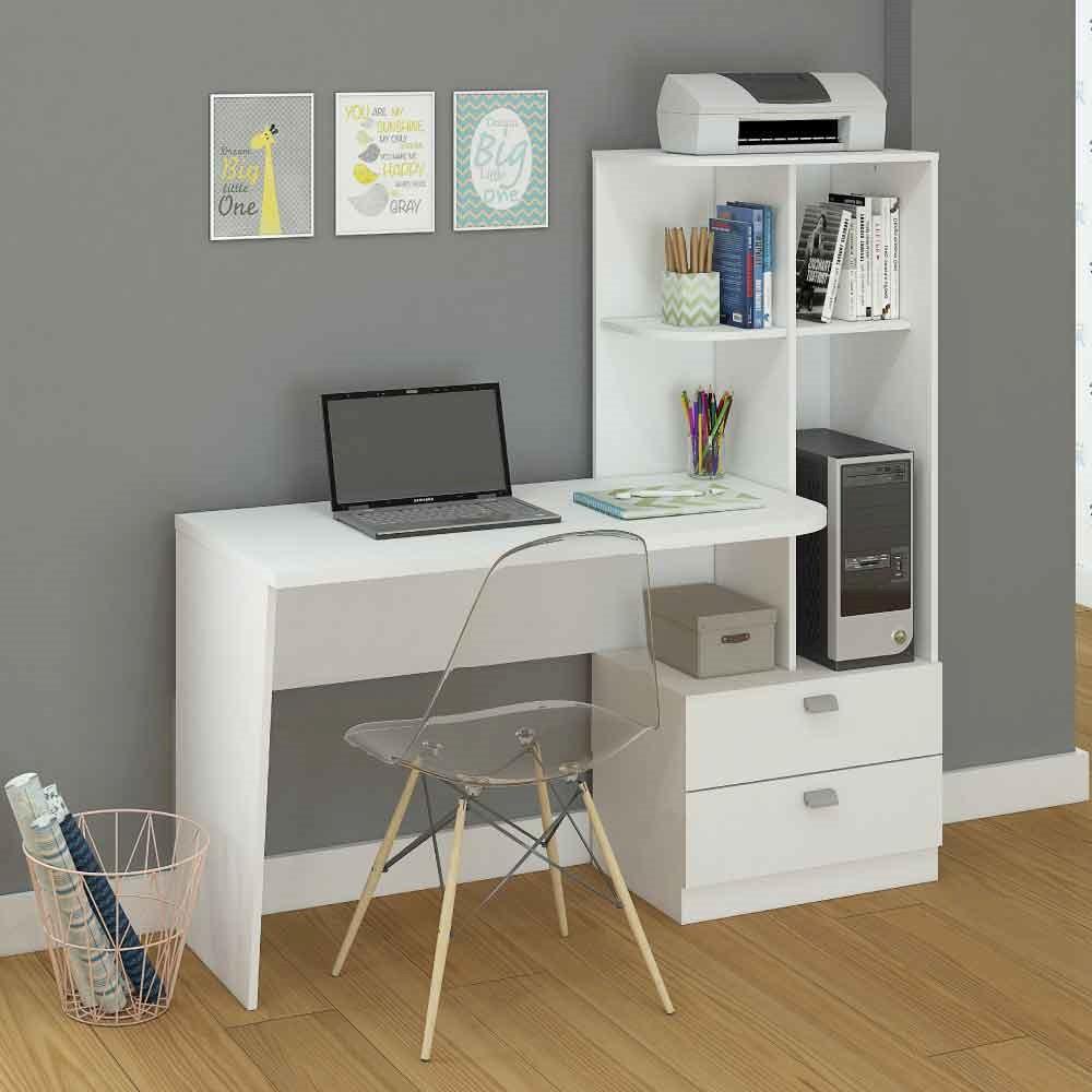 Mesa Escritório 2 Gavetas 120cm Multimóveis CR25186 Cinza