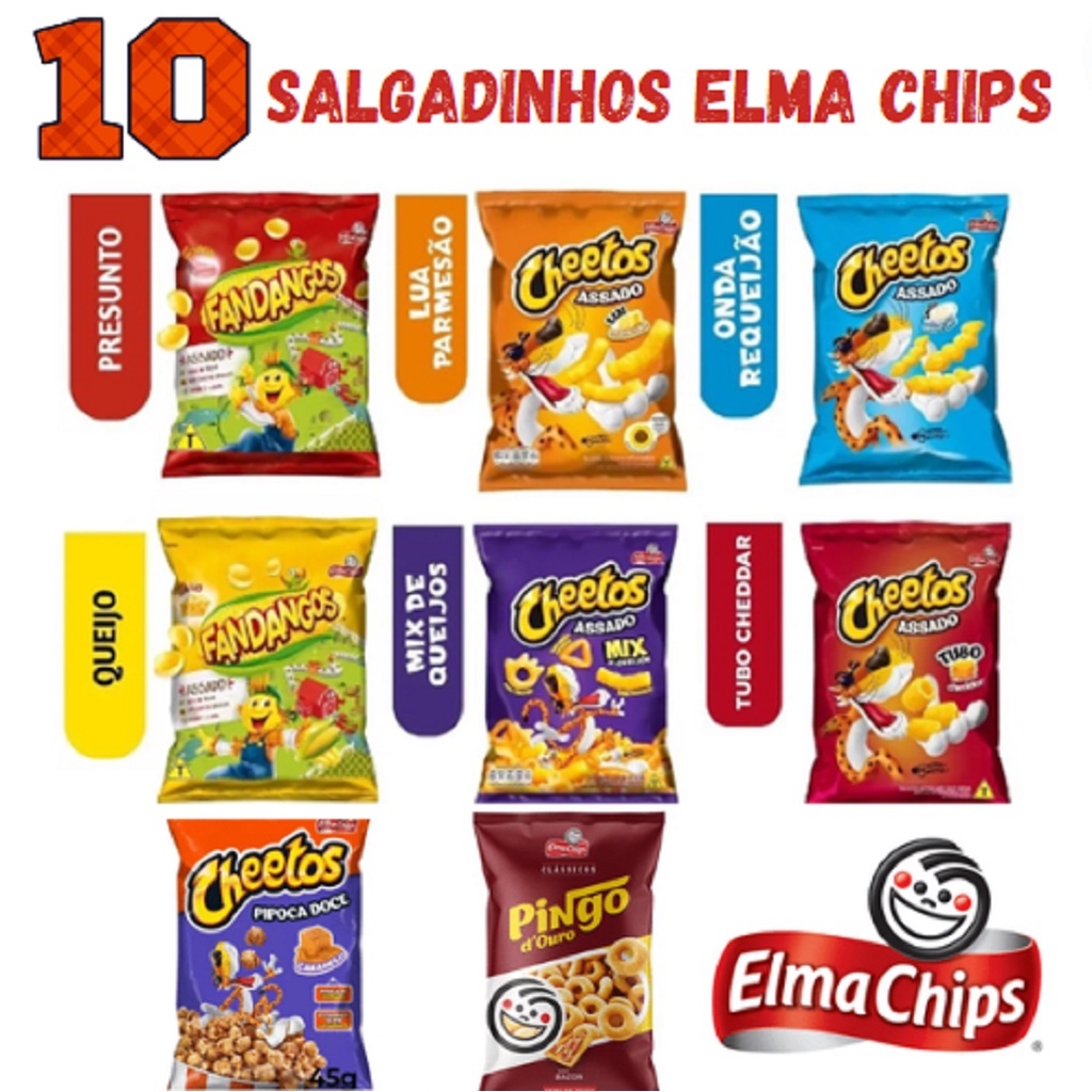 Salgadinho Onda Requeijão Elma Chips Cheetos Pacote 140g kit 2