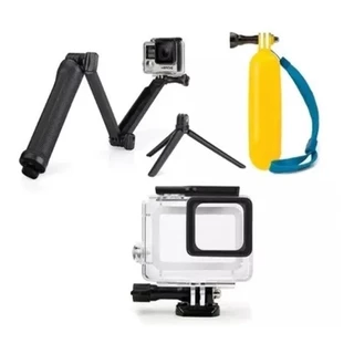 Kit Caixa Estanque Acessórios Gopro 8 Flutuante Bastao 3 Way