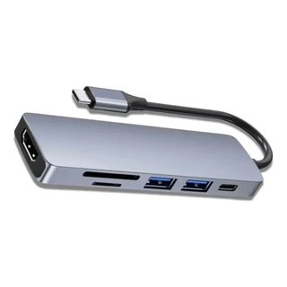 Hub Usb Type C HDMI 4K 1080p Leitor Sd 2 Postas Usb 3.0 uma Saída Tipo C