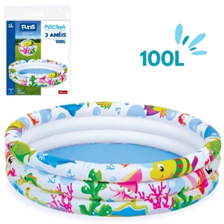 Piscina Infantil Inflável Conchas Redonda 100 Litros - Wellmix