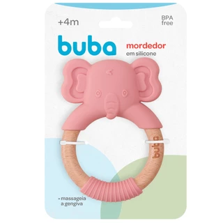 Mordedor Elefante Em Silicone Rosa Livre BPA 15652 - Buba