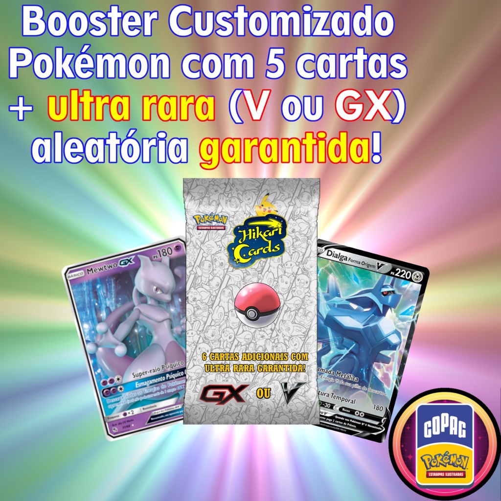 Cards Pokemon V/gx Aleatório Garantido + Pacote Com 5 Cards