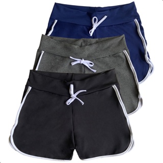 Kit 5 Shorts Suplex Listra Cintura Alta Legging Academia Fitness Coxa Tecido Grosso