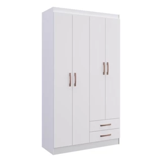 Guarda-Roupa 4 Portas 2 Gavetas Pádua Multimóveis CR4152 Branco/Rosa/Azul