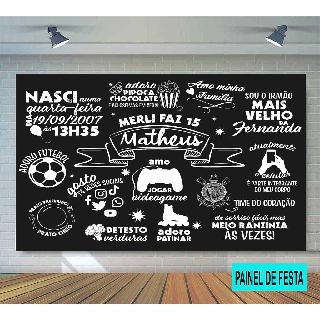 Painel Chalk Aniversario 50 anos Personalizado
