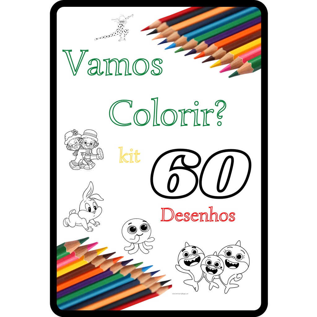 60 Folhas Desenho Pra Colorir Pintar Para Meninos