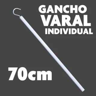 Haste Gancho Varal De Teto Parede Individual Aluminio 70 Cm