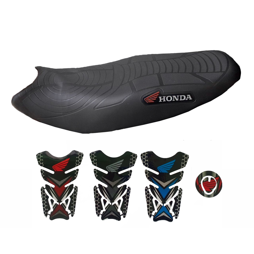 Kit Capa Banco Emborrachada Moto Titan Fan Bros Cg Twister Ybr E Tank Pad Adesivo Shopee Brasil