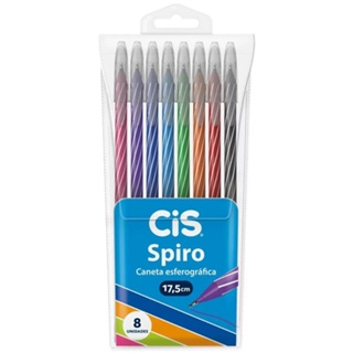 Kit Caneta Cis Spiro Ponta Agulha Ultra Fina Corpo Longo 0.7mm - Coleção Completa, 8, 7, 6, 5, 4, 3, 2 Cores