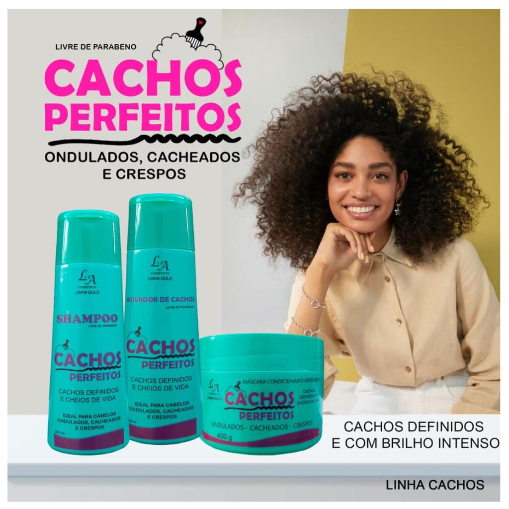 Kit Cachos Perfeitos Ondulados Cacheados E Crespos Cachos Definidos E Com Brilho Intenso