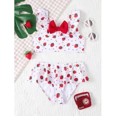 CONJUNTO BIQUINI PARA BEBÊ MORANGUINHO MODA PRAIA INFANTIL CNVEST A Shopee Brasil