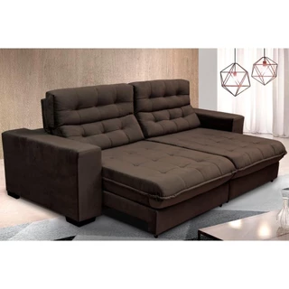 Sofá New Califórnia Molas ensacadas e Pillow Top 2,50 Café