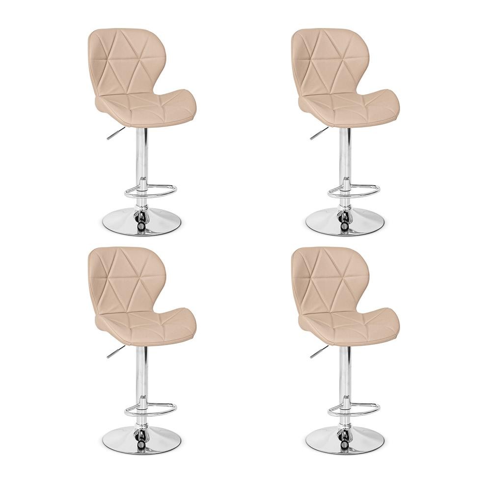 Conjunto 04 Banquetas Slim Material Ecológico Regulagem de Altura
