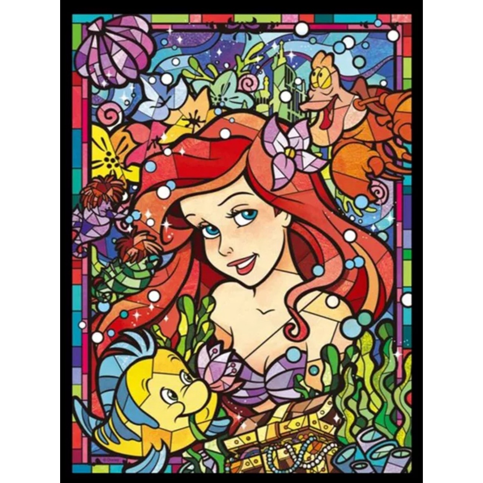 (2868) Pintura com Diamantes - Diy 5D Strass - A Pequena Sereia em Mosaico - 30x40 cm