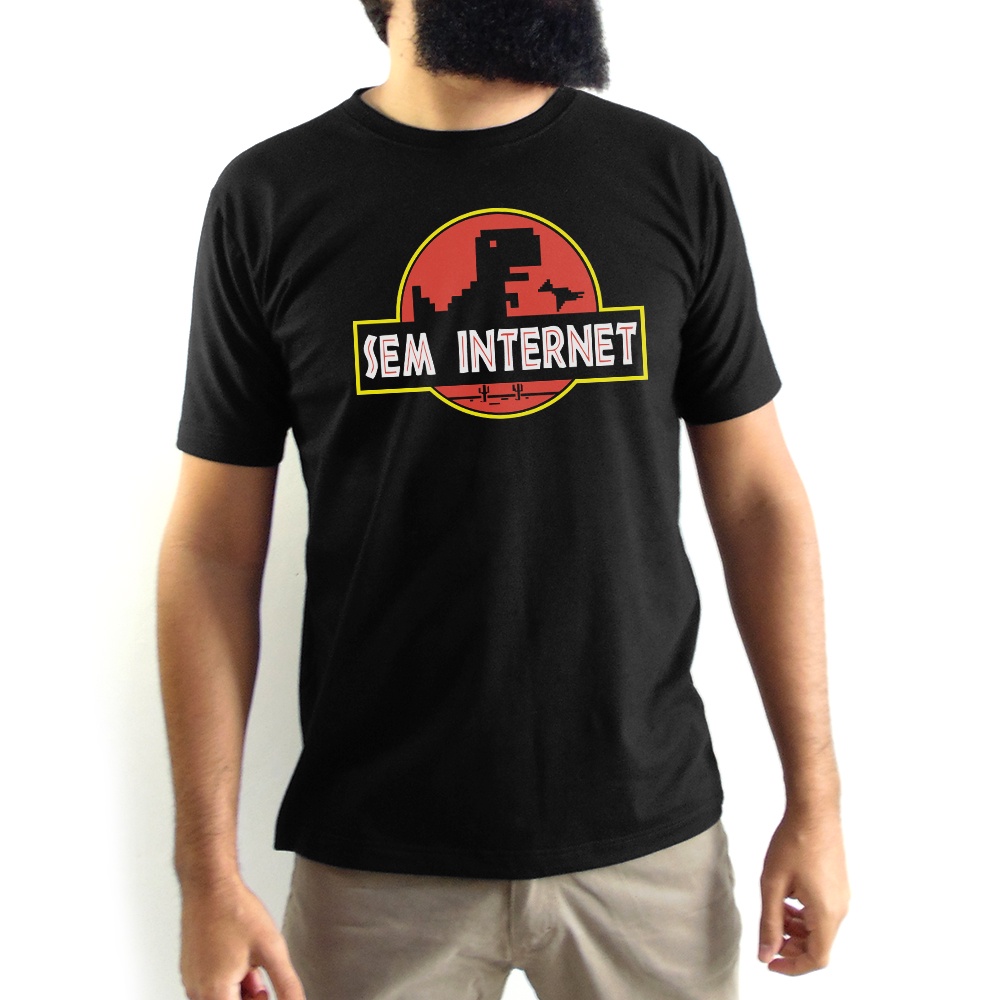 Camiseta Sem Internet Dino Google Feminina Branca em Promoção na Americanas