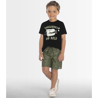 Conjuntos de verão Infantil menino com estampas sortidas
