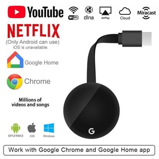 Original Chromecast G2 TV Streaming Sem Fio Miracast Airplay Google HDMI Dongle Display Adaptador