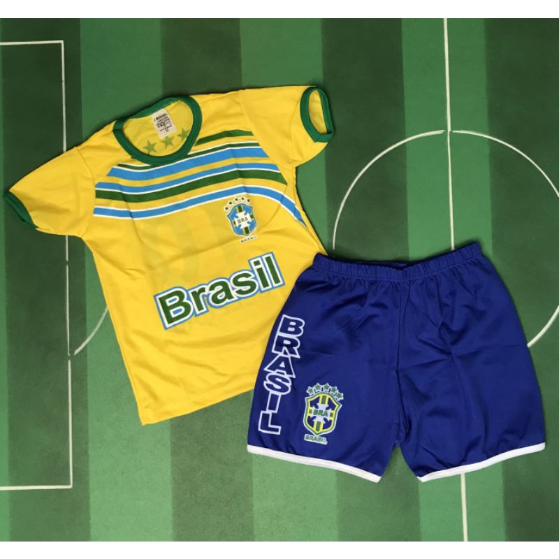Conjunto Para Crança Infantil Da Seleção Brasileira Veste 2 a 3