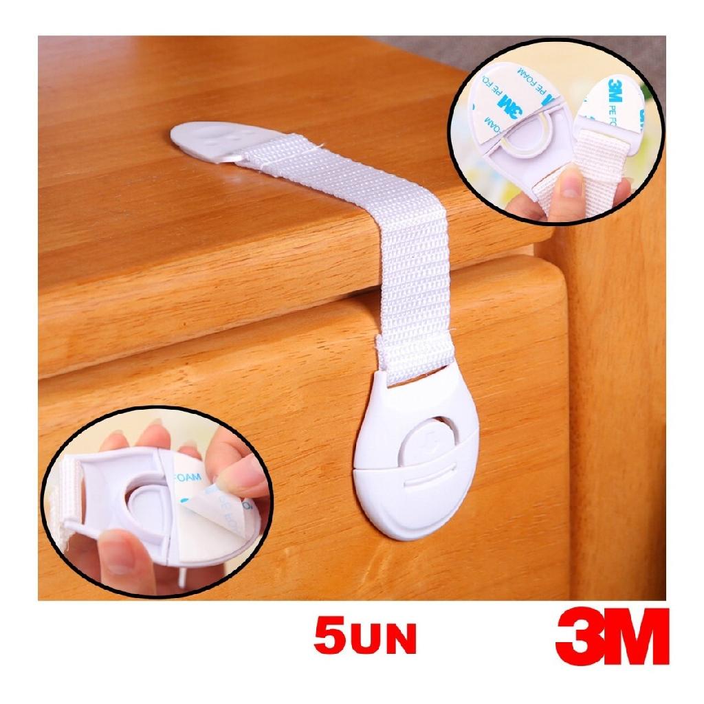 5 Trava De Gaveta Armário Porta Segurança Proteção Bebe Kit
