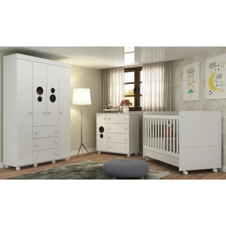 Quarto Completo Infantil Pimpolho com berço 3 em 1 Multimóveis Branco com 03 anos de Garantia em Oferta na Shopee