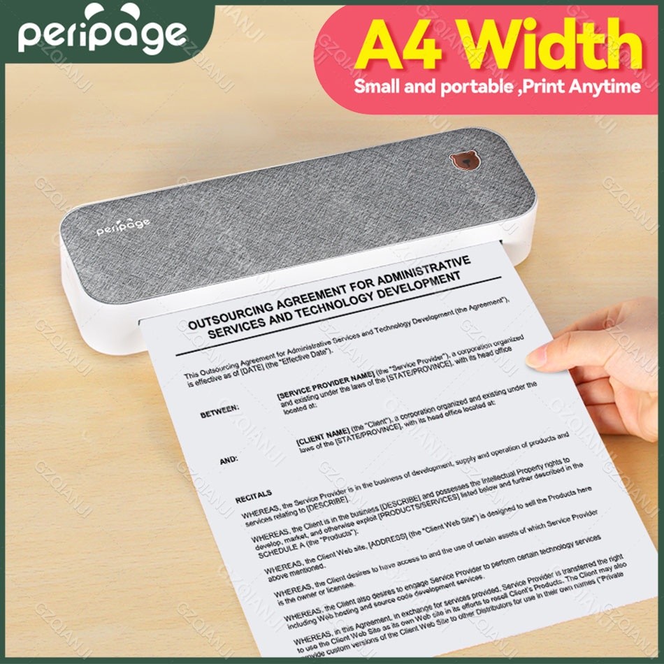 Peripage a4 Impressora Portátil Mini a4 Documento Térmica Bluetooth Telefone 210 Milímetros Papelaria Bluetooth