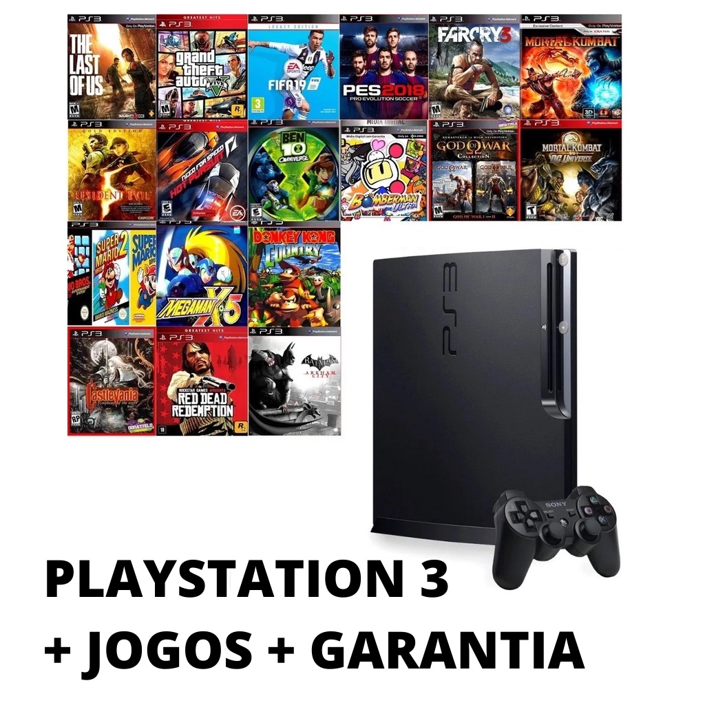 PS3 Playstation 3 Desbloqueado COM 16Mil JOGOS DE PS3 PS2 PS1