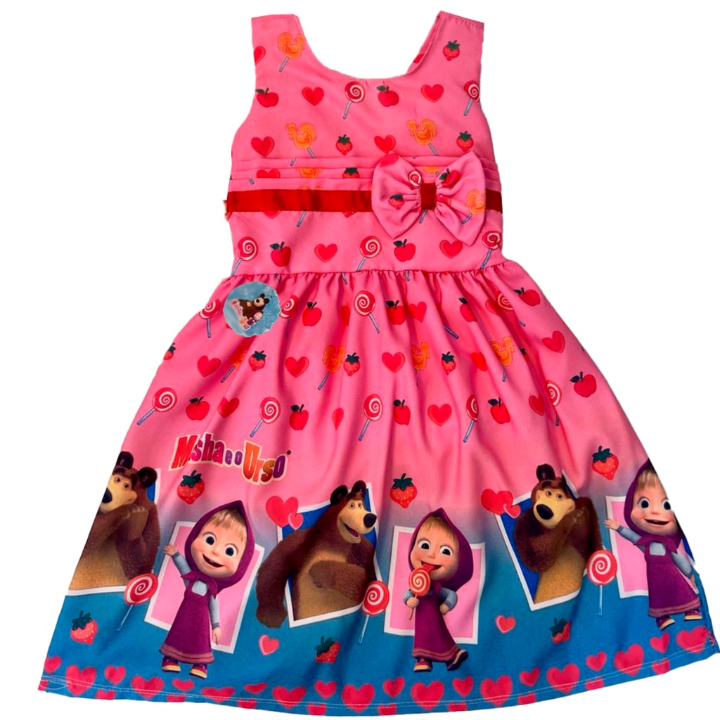 Vestido temático best sale masha eo urso