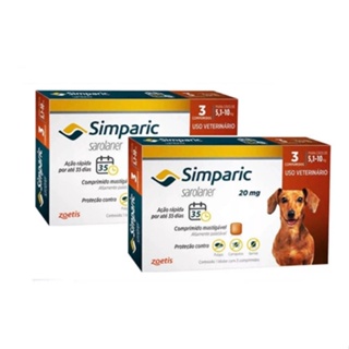 Combo 2 Simparic 20 Mg 5 A 10 Kg 6 Comprimidos