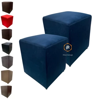 PUFE BANQUETA TECIDO SUEDE CORINO ITEM DECORATIVO SALA