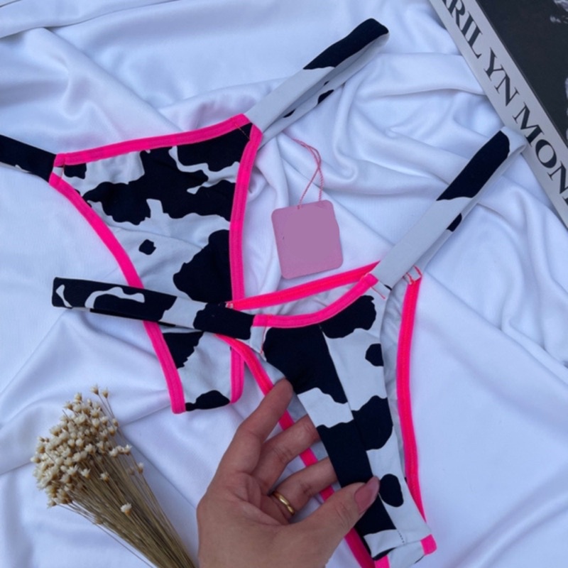 Calcinha Vaquinha Fio Duplo estampada Animal Sexy tirinhas biquíni
