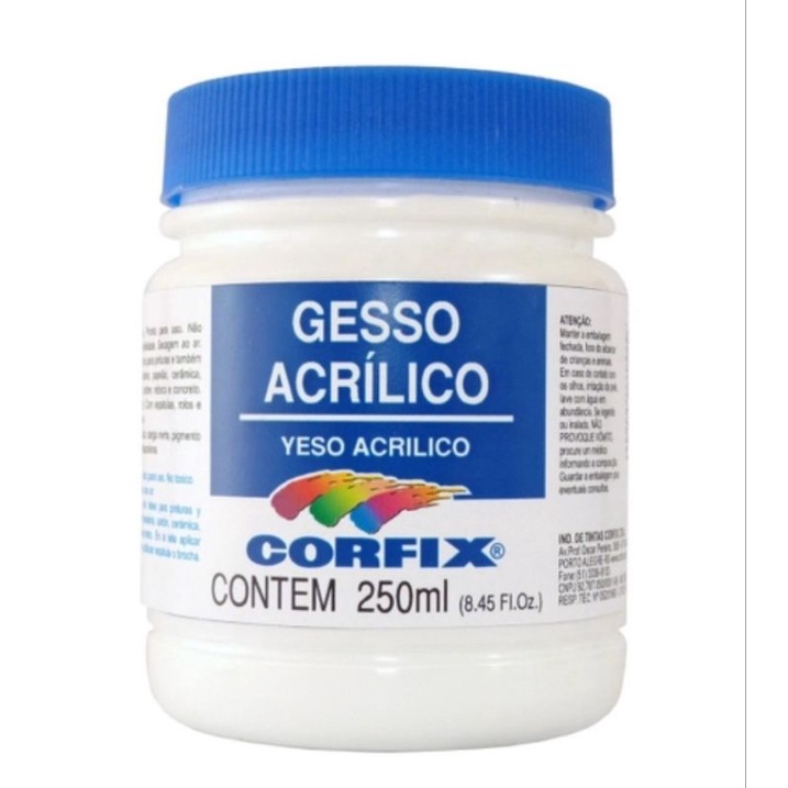 Gesso acrílico para tela corfix pote 250ml