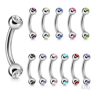 Piercing barbell curvo em coração vertical labret sobrancelha em aço  cirúrgico 316l