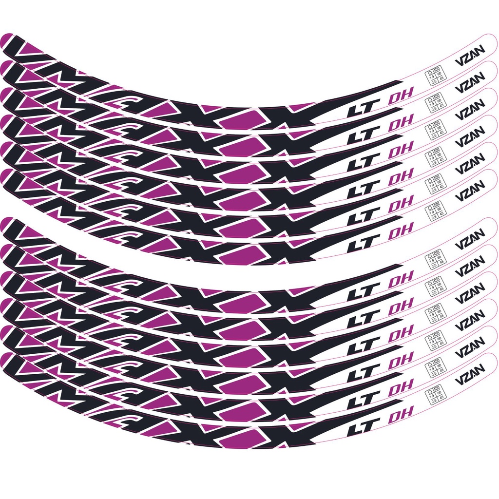 12 Adesivos Vmaxx Aro 24 kit para duas rodas roxo e preto | Shopee Brasil