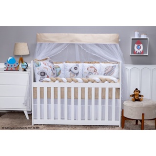 Kit Protetor De Berço Almofadinha Kids Criança 12 Peças Menino Menina